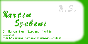 martin szebeni business card